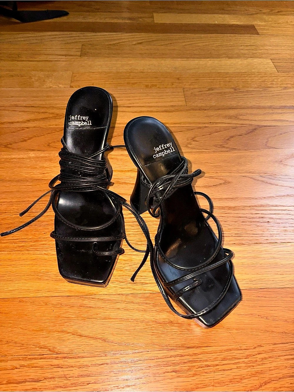 Jeffrey Campbell Black Strappy Heels